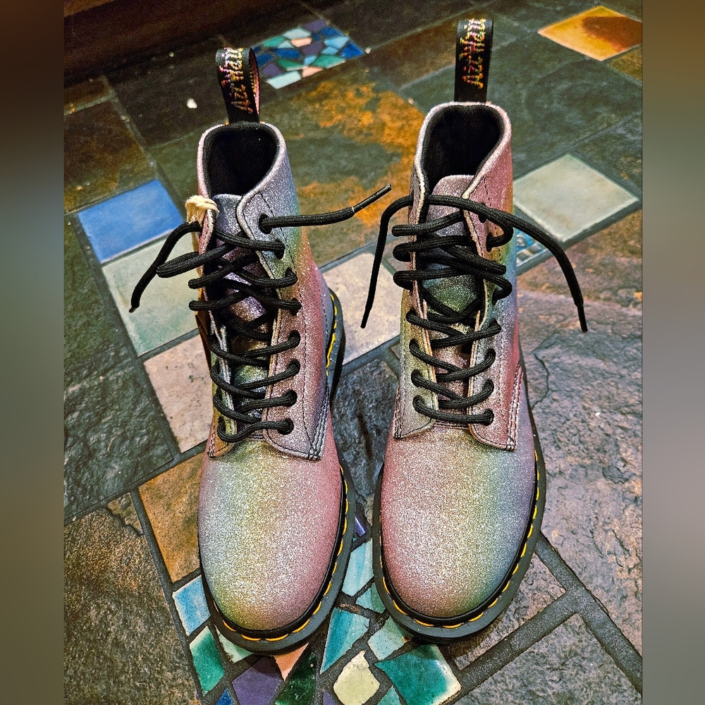 ****SOLD****NWT Dr. Martens 1460 Pascal Rainbow Glitter Sparkle boots